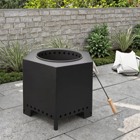 Foyer hexagonal portable moderne pour extérieur/intérieur sans fumée à bois pour le camping Bol à feu solo avec accessoire de poker