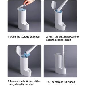 Kit de brosse de nettoyage des toilettes jetable CF, brosse à toilettes, kit de 8 recharges pour un nettoyage en profondeur efficace, ensemble de porte-brosse de toilettes jetable - Product Image 6