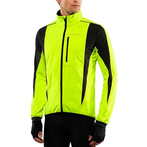 Chaqueta de Ciclismo para Hombre, Sin Mangas, Cortavientos, de Secado Rápido, Alta Visibilidad, Color Amarillo y Negro, Bloques de Color, Poliéster, Deporte al Aire Libre - Product Image 2