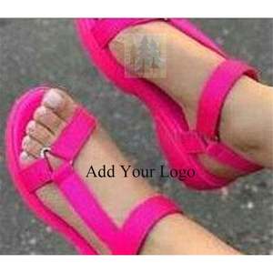 Pantofole sandali da donna di grandi dimensioni di una <span class=keywords><strong>parola</strong></span> 2020 estate nuovo fondo piatto in tinta unita all'aperto fresco - Product Image 1