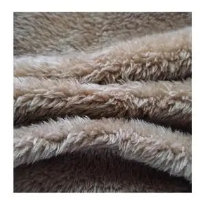 Chất lượng cao 100% polyester Brown Sherpa vải cho chăn và may lót