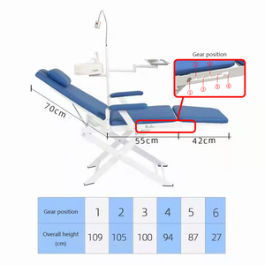 Fauteuil dentaire portable avec lumière LED, lit dentaire à rotation 360°. Bras pivotant Spiton et plateau pour hôpitaux et salons de beauté - Product Image 5