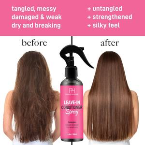 Private Label Rizinusöl Keratin Kollagen Leave-In Conditioner Haarsprays Feuchtigkeitsspendender & Entwirrender Conditioner-Spray für Haare - Product Image 6