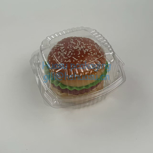 透明なクラムシェル型のケーキ容器、ヒンジ付きプラスチック製サンドイッチ収納ボックス、ヒンジ付き蓋付きバーガーボックス、持ち帰り用容器 - Product Image 2