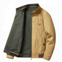 Blouson Bomber Réversible Homme Automne Style Rétro Mature Col Montant Streetwear Coton Ample Décontracté Haut Automne Hiver