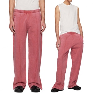 Pantalon de survêtement vintage ample à jambes larges, style streetwear décontracté, en coton French Terry, effet vieilli et délavé à l'acide pour homme - Product Image 6