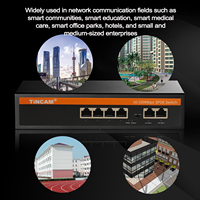 Conmutador PoE Pasivo No Estándar TiNCAM 10/100M 4+2 de 10 Puertos, Conmutador de Alimentación por Ethernet de 250 m para Cámaras IP, Conmutador VLAN de Red