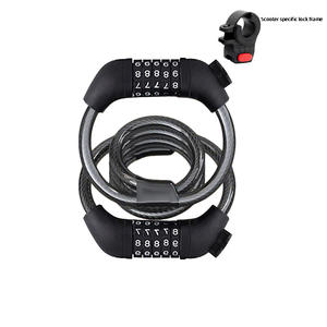 Candado de Cable de Acero con Combinación <span class=keywords><strong>Antirrobo</strong></span> de 4 Dígitos, Candado de Doble Cabeza Tipo Esposas para Patinete Eléctrico con Soporte para <span class=keywords><strong>Bicicleta</strong></span> Eléctrica - Product Image 1