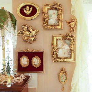 Resin <b>Photo</b> <b>Frame</b> Wall <b>Mount</b> Horizontal Handmade Red Velvet Angel Relief 6.7 Inch Decorative Picture <b>Frame</b> - Product Image 4