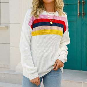 Maglione grande maglioncino per <span class=keywords><strong>maglieria</strong></span> Intercolor da S-XL autunno nuova combinazione sottile da donna - Product Image 1