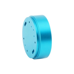Componente Circular de Aluminio Mecanizado por CNC, Anodizado en Azul - Product Image 1