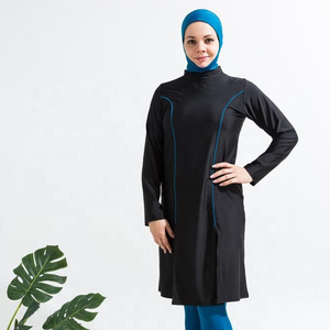 Burkini de haute qualité pour femmes musulmanes, protection <span class=keywords><strong>UV</strong></span>, non toxique, couleur contrastée, tendance - Product Image 4