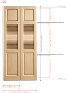 Portes de placard modernes en bois massif à persiennes, pliantes, ventilées, avec rangement intégré, pour chambre et bureau à domicile - Product Image 2
