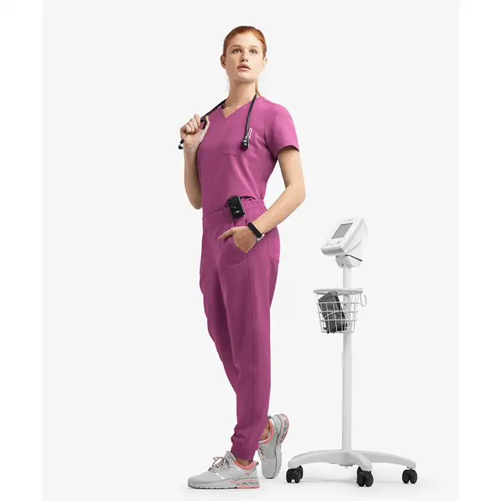 नई शैली मानक कपड़ा कपड़े यूरोप Wonderwink काम वर्दी 2 जेब नरम वि गर्दन स्क्रब नर्स के लिए सबसे ऊपर है