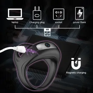 Leistungsstarker Penisring-<span class=keywords><strong>Vibrator</strong></span> zur Verzögerung der Ejakulation für Männer, für Längeres und Härteres Erektionen, Penis-Massagegerät, Erotikspielzeug ab 18+ - Product Image 5