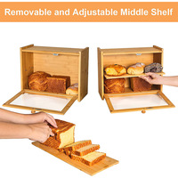 Boîte de rangement double couche personnalisable en contreplaqué de bambou, faite à la main, pour gâteaux et pains, idéale pour cadeaux et artisanat, origine Shandong, marque CNGLEE, modèle [modèle].