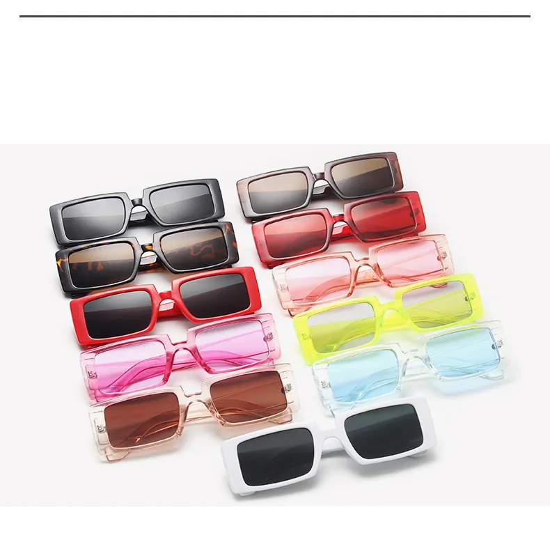 Gafas de sol rectangulares de estilo Retro para hombre y mujer, anteojos de sol a la moda para hombre y mujer de los años 80 y 90, 2020