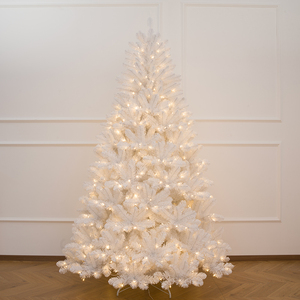 Lighted White Dense PVC Christmas <b>Tree</b>, Full Sizes Available, Automatic <b>Tree</b> for Living Room & Mall Decoration - Product Image 1