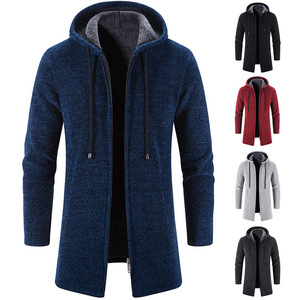 Automne <span class=keywords><strong>hiver</strong></span> hommes sweats à capuche sweat ample surdimensionné veste tricoté hommes Cardigan haut vêtements - Product Image 2