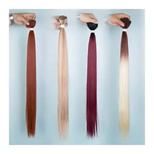 Синтетические волосы для наращивания, Rebecca, оптовая продажа, дешевые бразильские прямые волосы, плетение, благородное золото, синтетические волосы для наращивания