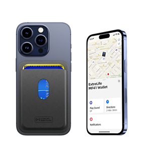 Portefeuille magnétique pour téléphone compatible avec l'application Localiser, porte-cartes fin antivol pour iPhone, étui <span class=keywords><strong>MagSafe</strong></span>, portefeuille en cuir étanche avec support - Product Image 5