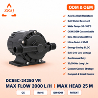 Pompe à eau submersible professionnelle 24V DC BLDC 2000 LPH, portée 25 mètres, étanche IP68, ultra longue durée de vie