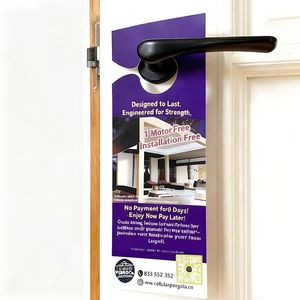 Colgadores de Puerta Promocionales con Recubrimiento UV Personalizado, Publicidad Exterior de Alto Impacto - Product Image 1