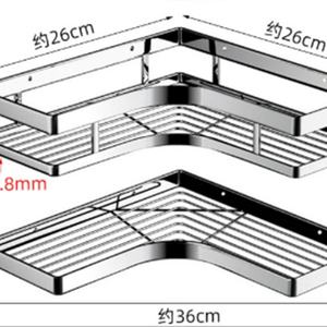 Étagère de salle de bain autocollante plate épaissie à trois pieds, très vendue - Product Image 4