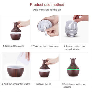 Diffuseur d'arômes creux 300 ml, humidificateur USB portable, purificateur d'air domestique, design vase à pétales - Product Image 1