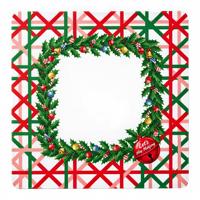 Tapete de Mahjong Navideño Ecológico Premium, Plegable, Lavable, Silenciador, Diseño a Cuadros Rojo/Verde con Motivo de Aloe, para Entretenimiento