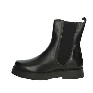 Bottines basses pour femmes en cuir noir style Chelsea avec semelle plateforme - Product Image 1