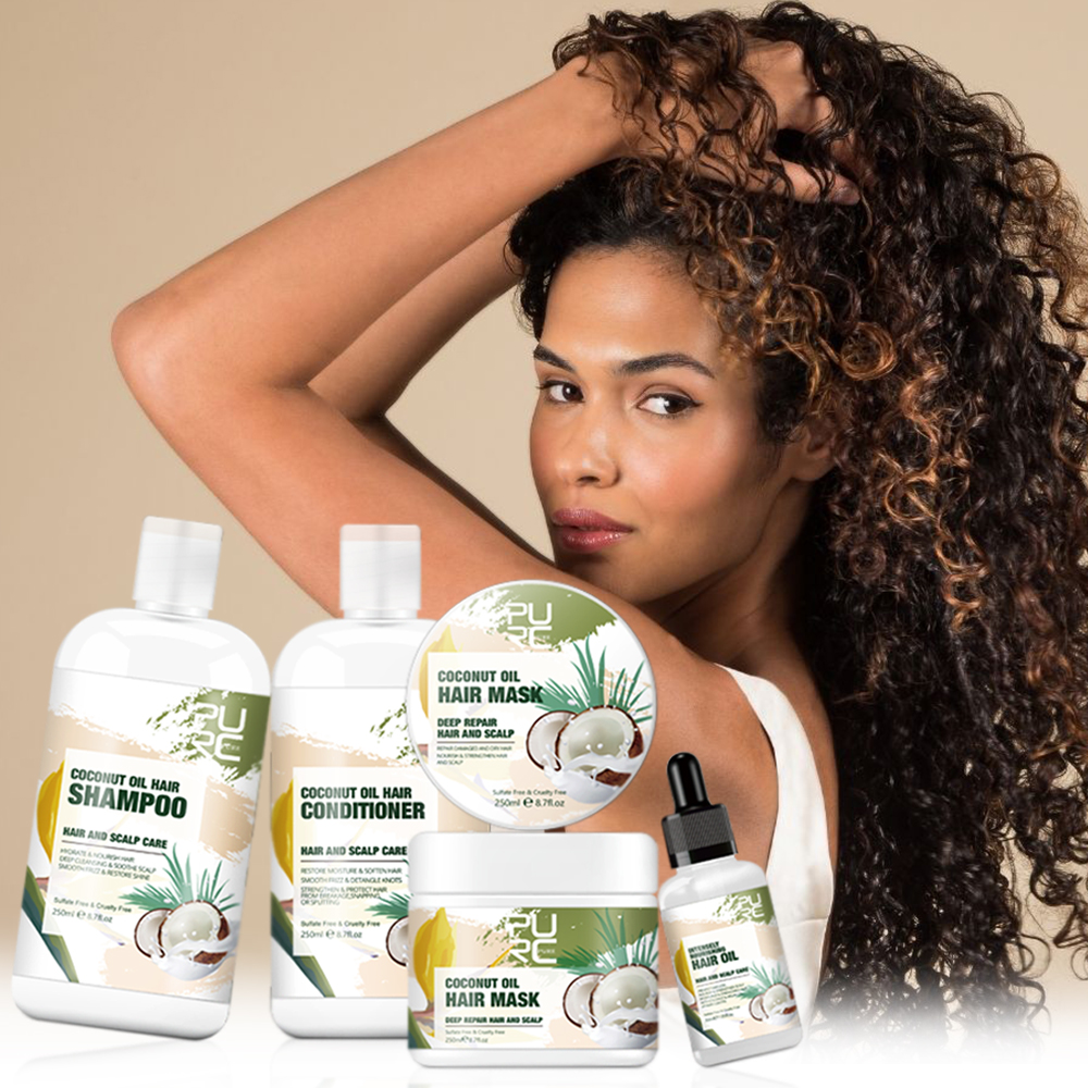 Фирменный органический шампунь с натуральными кокосовыми волосами без сульфата, натуральный баланс кожи головы, глубоко увлажняющий шампунь и Кондиционер