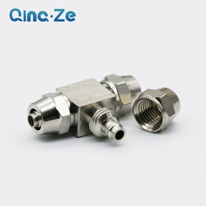 Conector Neumático QincZe de Acoplamiento Rápido Metálico Tipo T, Conector de Manguera de Aire de Cuatro Vías, Accesorio Neumático PE/PZA4681012 - Product Image 2