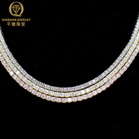 Collier plaqué or 18 carats, argent 925, diamants VVS1, chaîne tennis en moissanite, bracelets à maillons tendance, bijoux hip-hop pour dropshipping