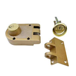 Bắc Mỹ Jimmy bằng chứng keyed E Brass xi lanh chốt khóa với các phím Vàng kết thúc Antique phong cách khóa đêm Latch - Product Image 4