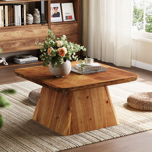 Table basse Tribesigns en bois massif <span class=keywords><strong>de</strong></span> 80 <span class=keywords><strong>cm</strong></span>, style moderne, couleur marron, table d'appoint pour salon, appartement, bureau à domicile, mobilier classique - Product Image 6