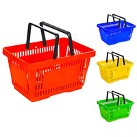 Vente en gros petit panier de supermarché en plastique rose de 20 L, souple et mignon, pour les magasins