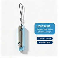Adaptateur de charge portable mini avec cordon, design compact, connecteur de charge de voyage, couleur unie, accessoire de charge de poche