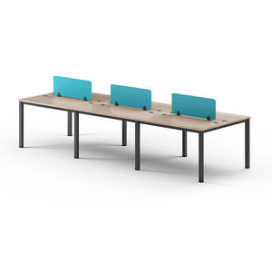 Furnitur kantor komersial Modern meja dua orang staf, meja kerja kantor kubus komputer - Product Image 5