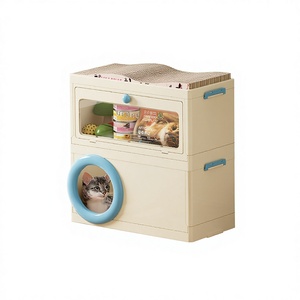 Reçine Kedi Kafesi Ev İçi Şeffaf Lüks Çevre Dostu Düz Desenli Küçük Irk Evcil Kedi Evi Villası - Product Image 3