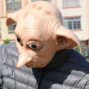 Masque en latex drôle de <span class=keywords><strong>Dobby</strong></span> l'<span class=keywords><strong>elfe</strong></span> aux grandes oreilles et au long nez, pour cosplay de personnage de film, accessoire de costume de fête d'Halloween - Product Image 4
