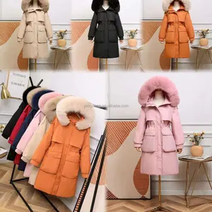 Зимние новые пуховые одеяла высокого качества с большим воротником для женщин высокого класса корейские женские короткие пальто оптом