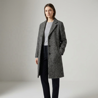 Tela de Revestimiento de Tweed Espigado 55% Poliéster 40% Lana 5% Otros, 545GSM, de Alto Gramaje para Abrigos, Chaquetas y Sobretodos de Invierno al por Mayor