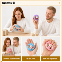 Jouet Squishy en Argile Croustillante de Noël TONGXIN, Jouets Anti-Stress Personnalisables, Balle Anti-Stress, Cadeau de Noël Squishy Père Noël