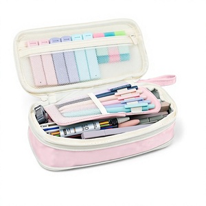 Estuche de Lápices Four Candies con 56 Artículos Escolares, Juego de Papelería Rosa, 6 Bolígrafos Multicolor, 12 Resaltadores Pastel, 5 Bolígrafos de Gel - Product Image 1