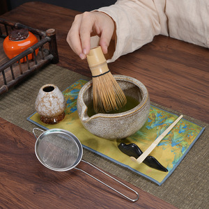 Ensemble d'ustensiles à thé en céramique de la dynastie Song, bol à matcha en porcelaine, fouet en <span class=keywords><strong>bambou</strong></span> japonais, minimaliste, écologique, pour café - Product Image 2