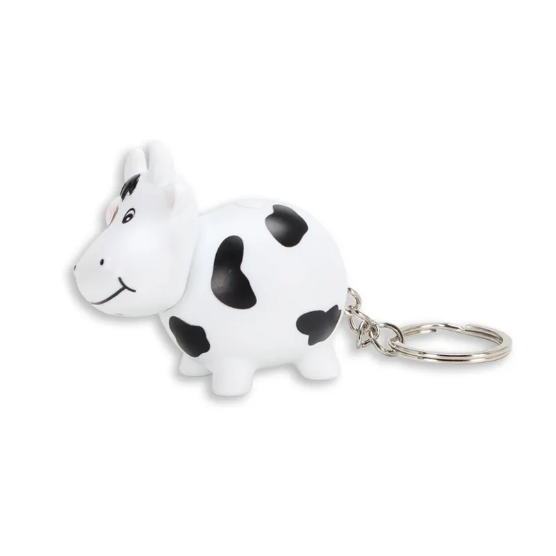 Promotion Souvenir Custom Sound Keychain Light Up Nose Cow Keyring