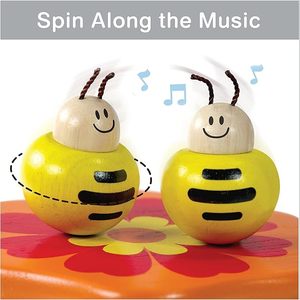 Je suis un mécanisme de boîte à musique en bois-Rock n Roll Dancing Bug on Flower Playing Menuet No.3 for Kids (Bee) - Product Image 4