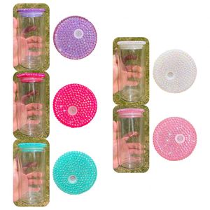 Couvre-bouteilles en plastique personnalisés avec logo bleu, rose, blanc, argent, violet pour canettes de bière de 16 oz - Product Image 1