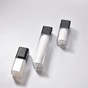 15ml 30ml 50ml Square Frosted Acrylic Twist Up Cosmetic Skincare Foundation Lotion Packaging Airless Pump Bottle